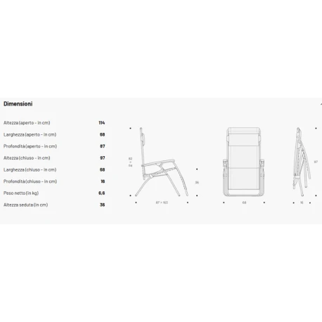 Poltrona Reclinabile LaFuma R Clip Ocean 4 Poltrona Reclinabile LaFuma R Clip Ocean - immagine 2