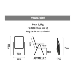 WESTFIELD Sedia Pieghevole Brunner Advancer Small -Campeggio All'aperto sedia pieghevole advancer small 2